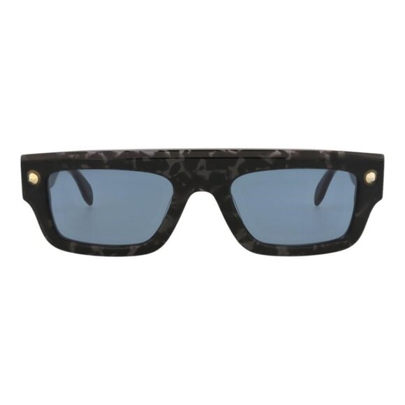 Alexander McQueen Unisex Square/Rectangle Havana Havana Blue Fashion Designer - Picture 1 of 4
